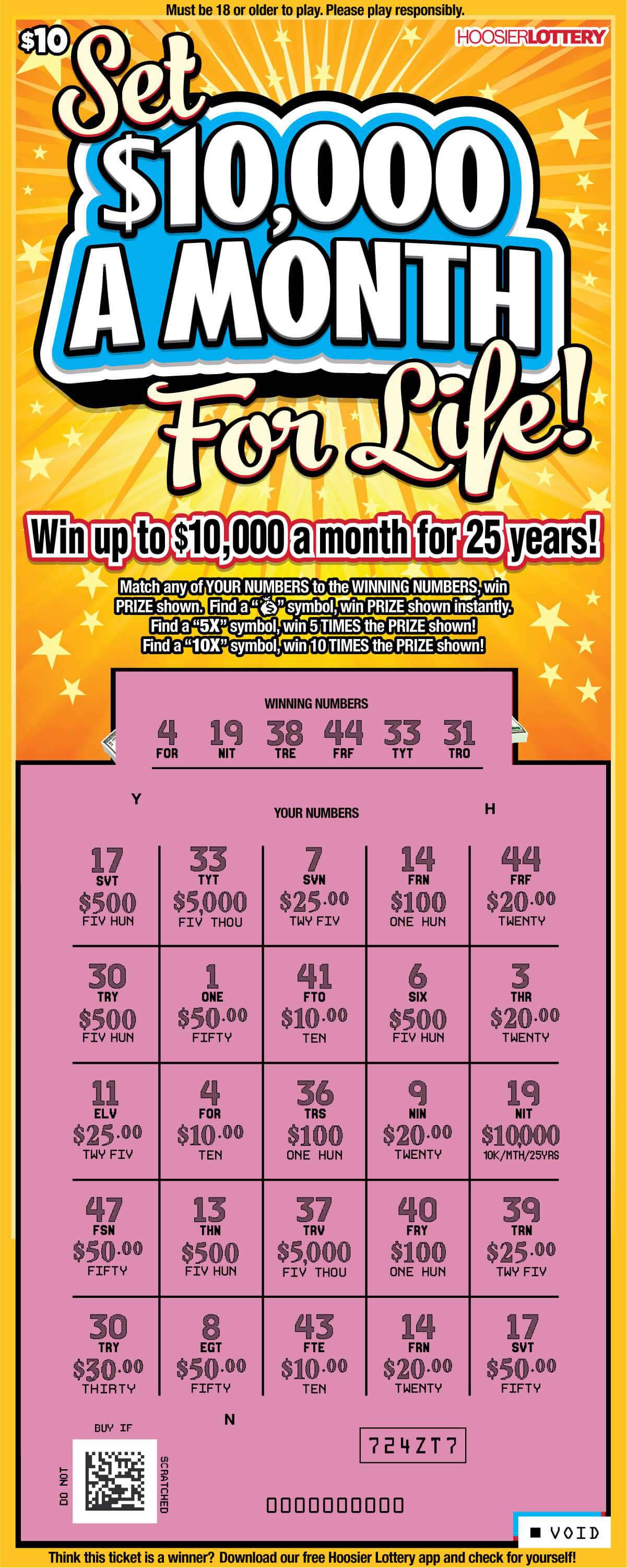 new lotto game 10k a month