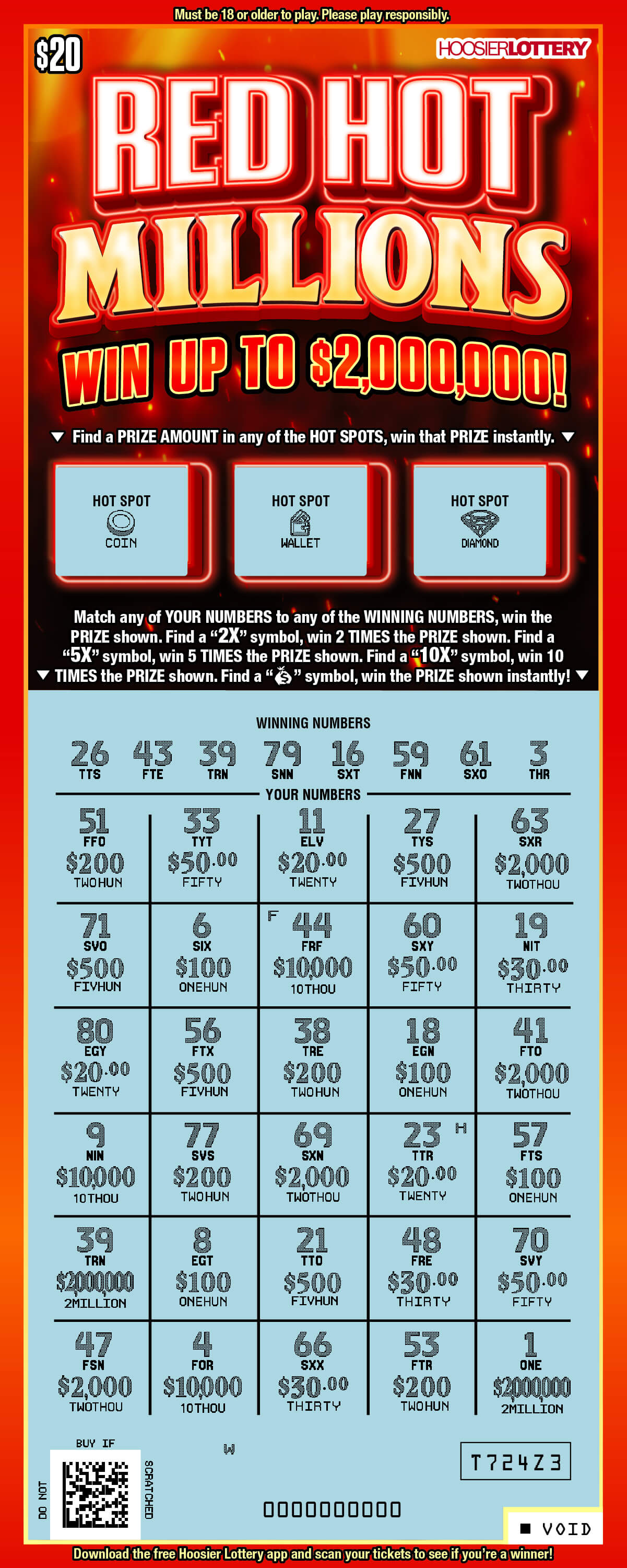 Scratch-offs, Hoosier Lottery