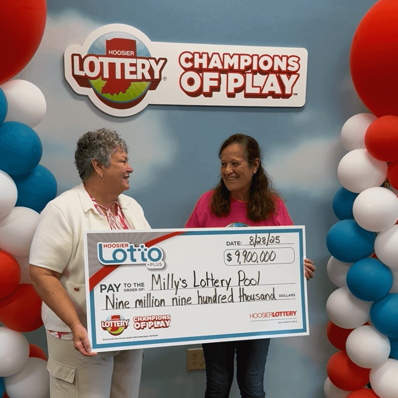 Group of Five From Columbus-Area Claim $9.9 Million Hoosier Lotto® Jackpot 