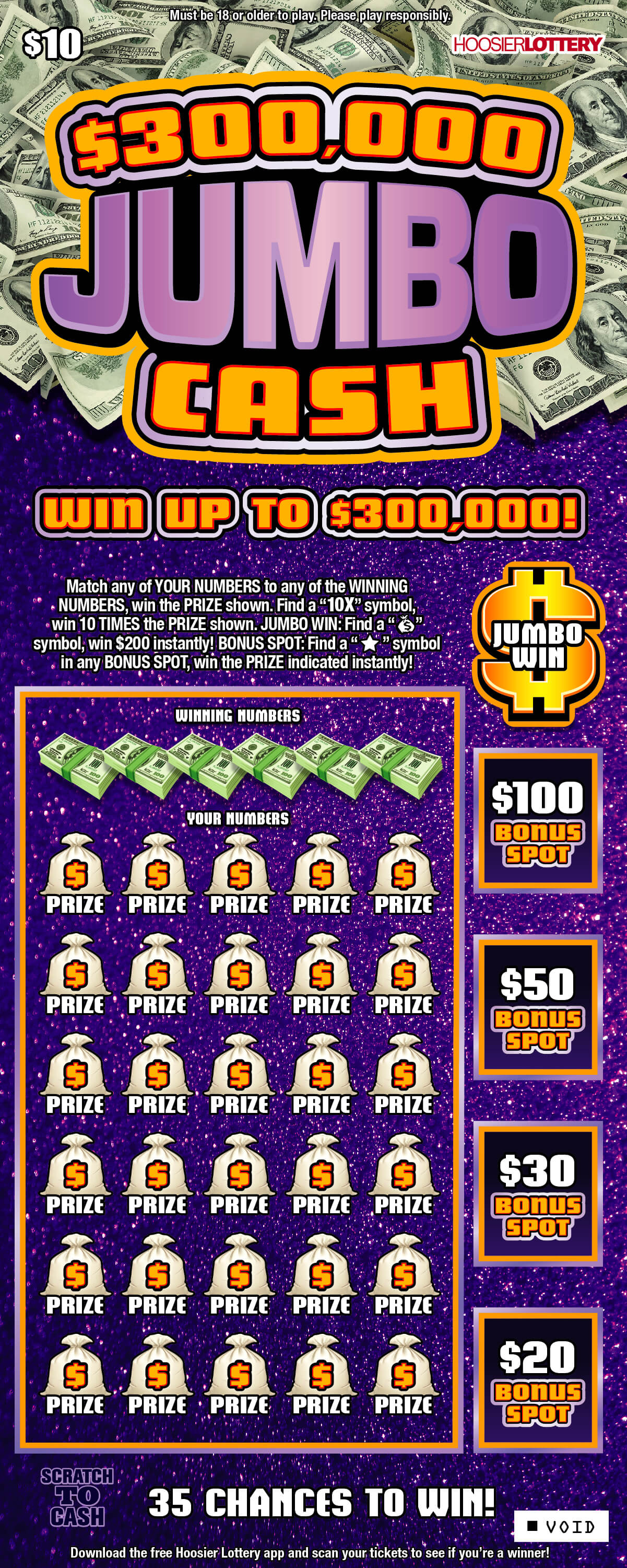 2473 - $300,000 Jumbo Cash - Hoosier Lottery