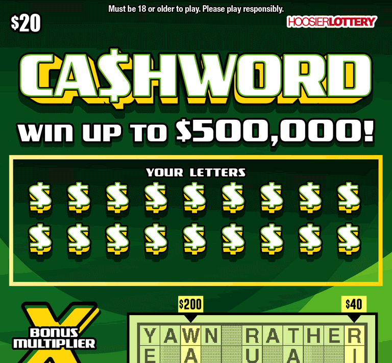 Hoosier Lottery Game Flip Card Image